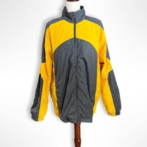 VTG Y2K Men's Hollister Co Yellow & Grey Performace Winter Jacket, L, 90s Sporty